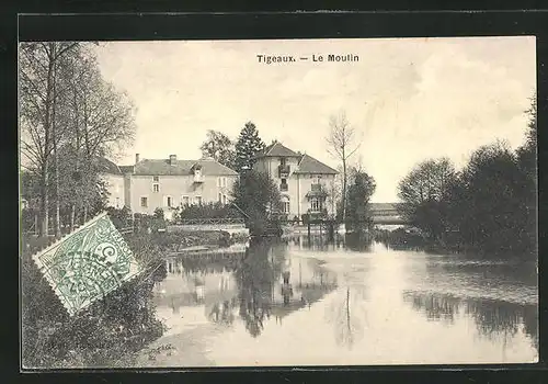 AK Tigeaux, Le Moulin, Brücke