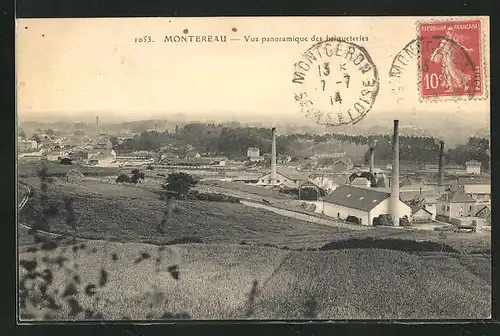 AK Montereau, Vue panoramique des briqueteries