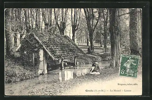 AK Gretz, Le Mesnil, Lavoir