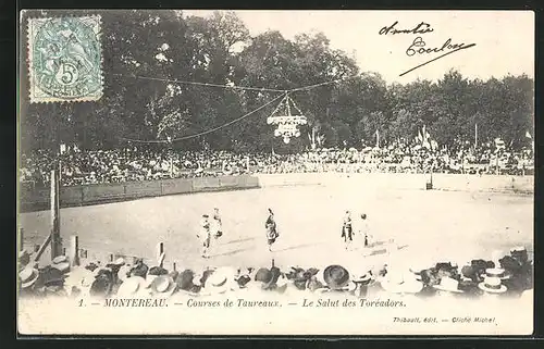 AK Montereau, Courses de Taureaux, Le Salut des Toréadors, Stierkampf