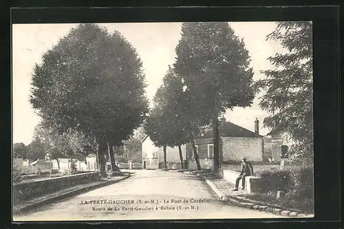 AK La Ferté-Gaucher, Le Pont de Cordelin, Route de la Ferté-Gaucher à Rebais