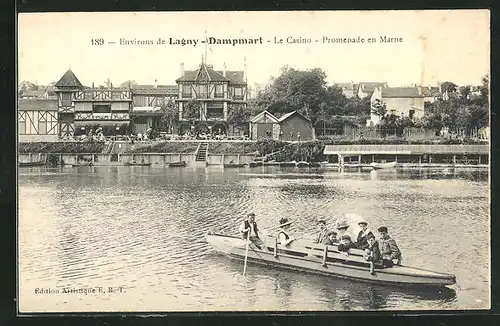 AK Dampmart, Le Casino, Promenade en Marne