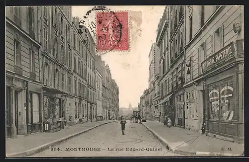 AK Montrouge, La rue Edgard-Quinet