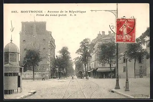 AK Montrouge, Avenue de la République prise du rond-Point