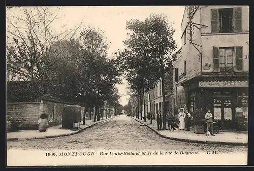 AK Montrouge, Rue Louis-Rolland prise de la rue de Bagneux