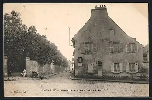 AK Bagneux, Place du 13 Octobre et rue d`Arcueil
