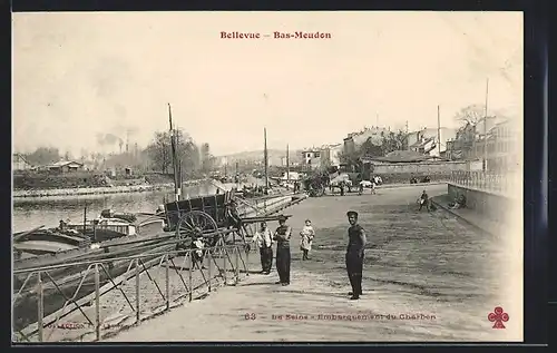 AK Bellevue-Bas-Meuden, La Seine-Embarquement du Charbon