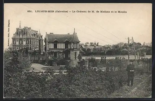 AK Luc-sur-Mer, le Chateau de M. de Mathan et le Moulin