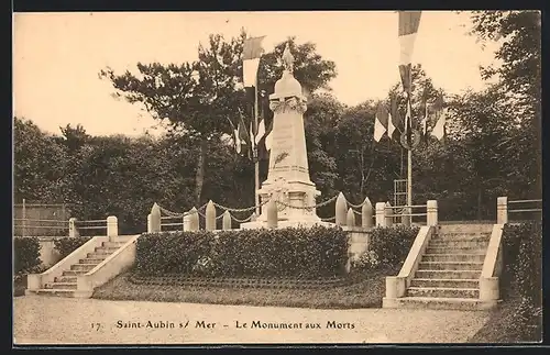 AK Saint-Aubin-sur-Mer, le Monument aux Morts