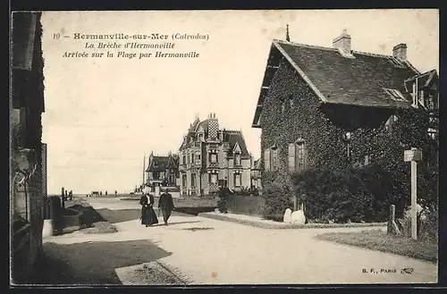 AK Hermanville-sur-Mer, la Brèche d`Hermanville, Arrivéesur la Plage