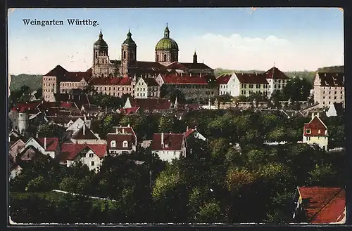 AK Weingarten /Württbg., Ortsansicht mit Abtei