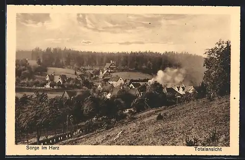 AK Sorge im Harz, Totalansicht aus der Vogelschau