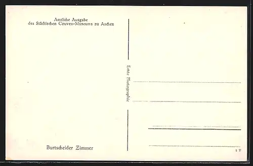 AK Aachen, Burtscheider-Zimmer im städtischen Couven-Museum