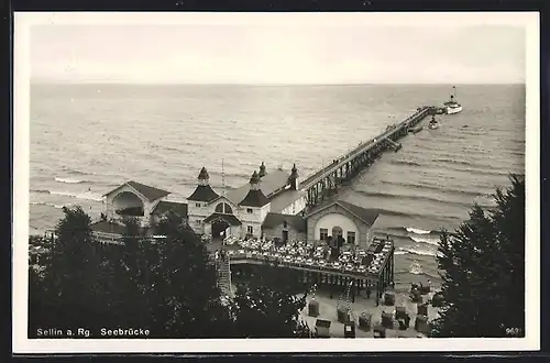 AK Sellin a. Rg., Seebrücke aus der Vogelschau