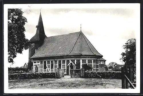 AK Geesthacht a. d. Elbe, Blick zur Kirche