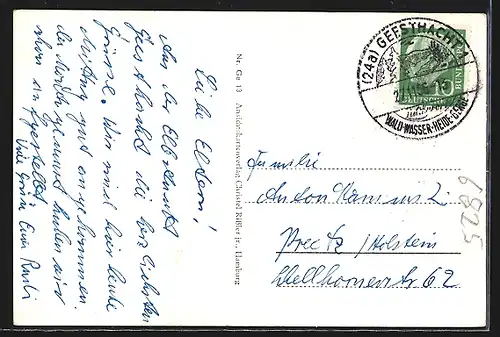 AK Geesthacht a. d. Elbe, Blick zur Kirche