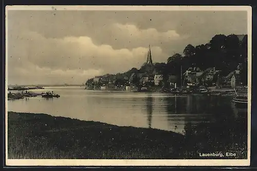 AK Lauenburg /Elbe, Ortsansicht mit Teichpartie