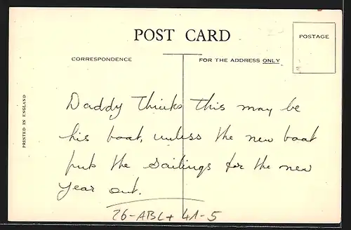 Künstler-AK Passagierschiff M. V. Adda in Fahrt