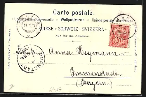 Lithographie Postkutsche der Schweizerischen Alpenpost auf einer Passstrasse