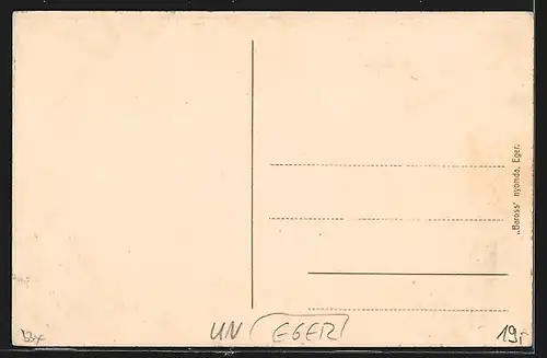 Grusskarten-AK Eger, Szövetkezett Bortermelök R. T., Dame mit einem Weinglas in der Hand