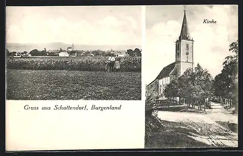 AK Schattendorf, Kirche, Gesamtansicht