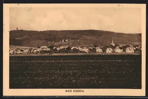 AK Bad Essen, Panorama der Stadt vom Feld aus