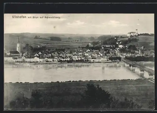 AK Vilshofen, Generalansicht mit Blick auf Schweiklberg