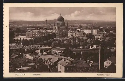 AK Potsdam, Panoramaansicht der Stadt mit dem Stadtschloss