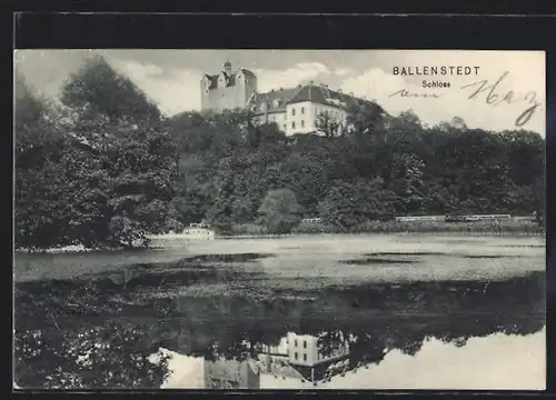 AK Ballenstedt a. Harz, Blick auf das Schloss aus der Ferne