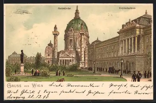 AK Wien, Carlskirche, Polytechnikum