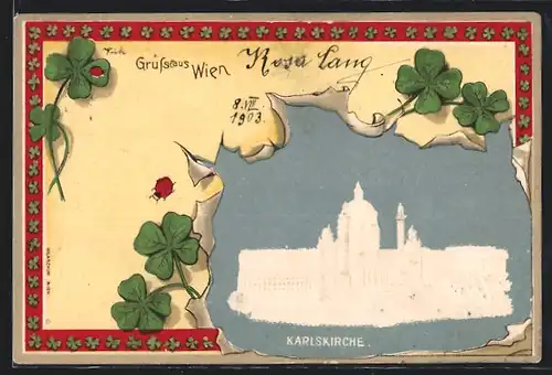 AK Wien, Karlskirche, Kleeblätter