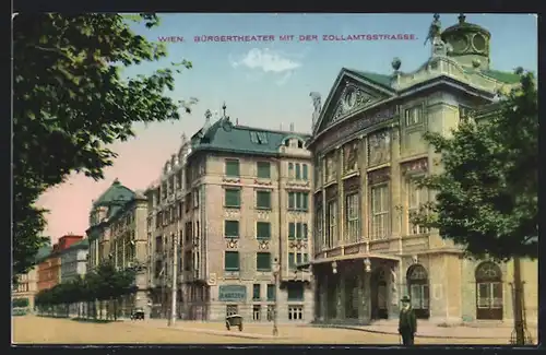 AK Wien, Blick zum Bürgertheater über die Zollamtsstrasse