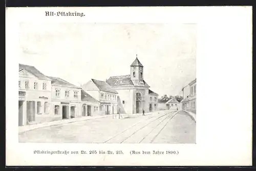 AK Wien, Ottakringerstrasse von Nr. 205 bis 215 im Jahr 1890