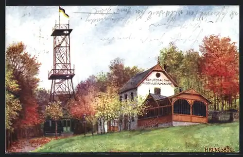 AK Wien, Kaiser-Jubiläums-Warte und Schutzhaus in Ottakring