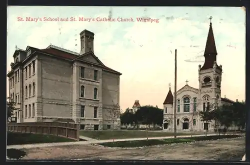 AK Winnipeg, St. Mary`s School and St. Mary`s Catholic Church