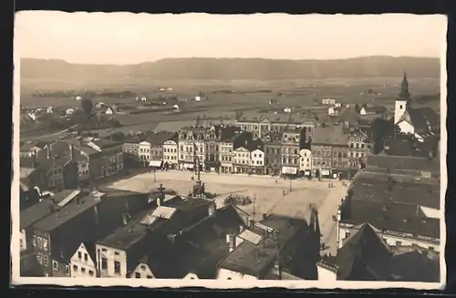 AK Braunau i. B., Ringplatz aus der Vogelschau