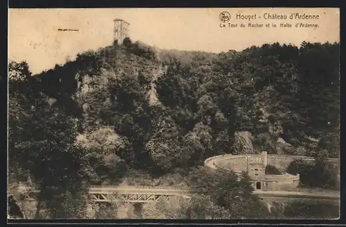 AK Houyet, Chateau d`Ardenne, La Tour du Rocher et la Halte d`Ardenne