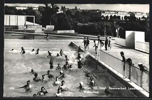 AK Wien, Städtisches Sommerbad Laaerberg, Wellenbad