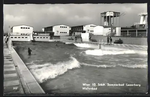 AK Wien, Wellenbad im Städtischen Sommerbad Laaerberg