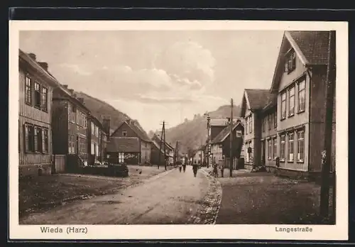 AK Wieda im Harz, Blick über die Langestrasse
