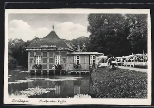 AK Stadthagen, am Stadtgarten-Kaffee