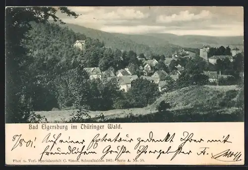 AK Bad Elgersburg / Thür. Wald, Ortsansicht aus der Vogelschau