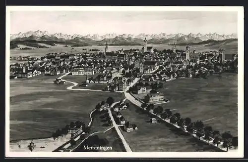 AK Memmingen, Gesamtansicht vom Flugzeug aus