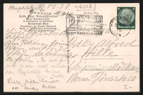 AK Hattenheim / Rheingau, Gesamtansicht