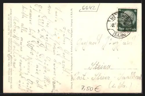 AK Mettlach / Saar, Ortsansicht vom Flugzeug aus gesehen