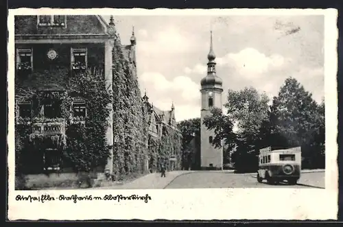 AK Riesa / Elbe, Gasthaus mit Klosterkirche