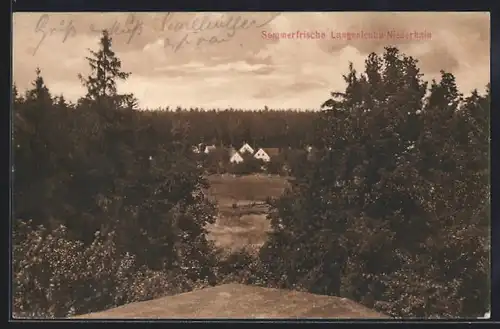 AK Langenleuba-Niederhain, Ortsansicht von einer Anhöhe aus