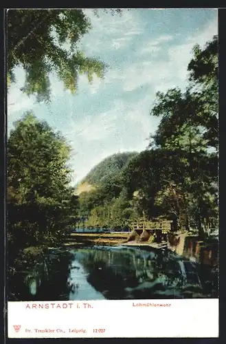 AK Arnstadt / Th., Partie am Lohmühlenwehr