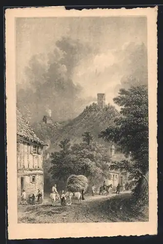 AK Bodman, Ortspartie im Jahre 1830