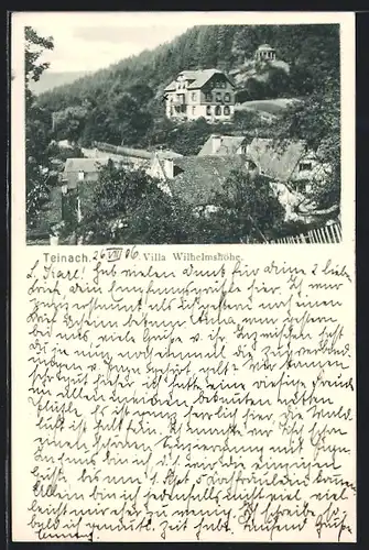 AK Teinach, Ortspartie mit Villa Wilhelmshöhe